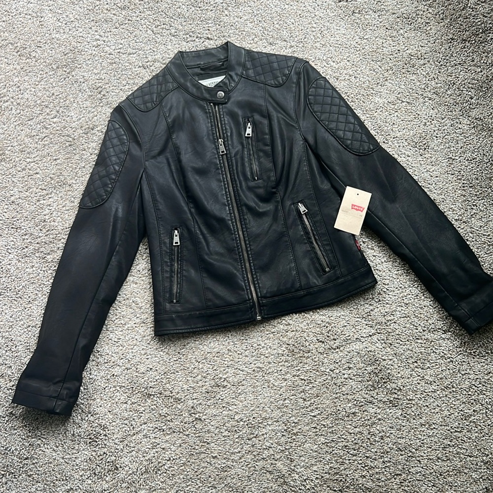 Levi’s Black Faux Leather Biker Jacker - Like New - Small